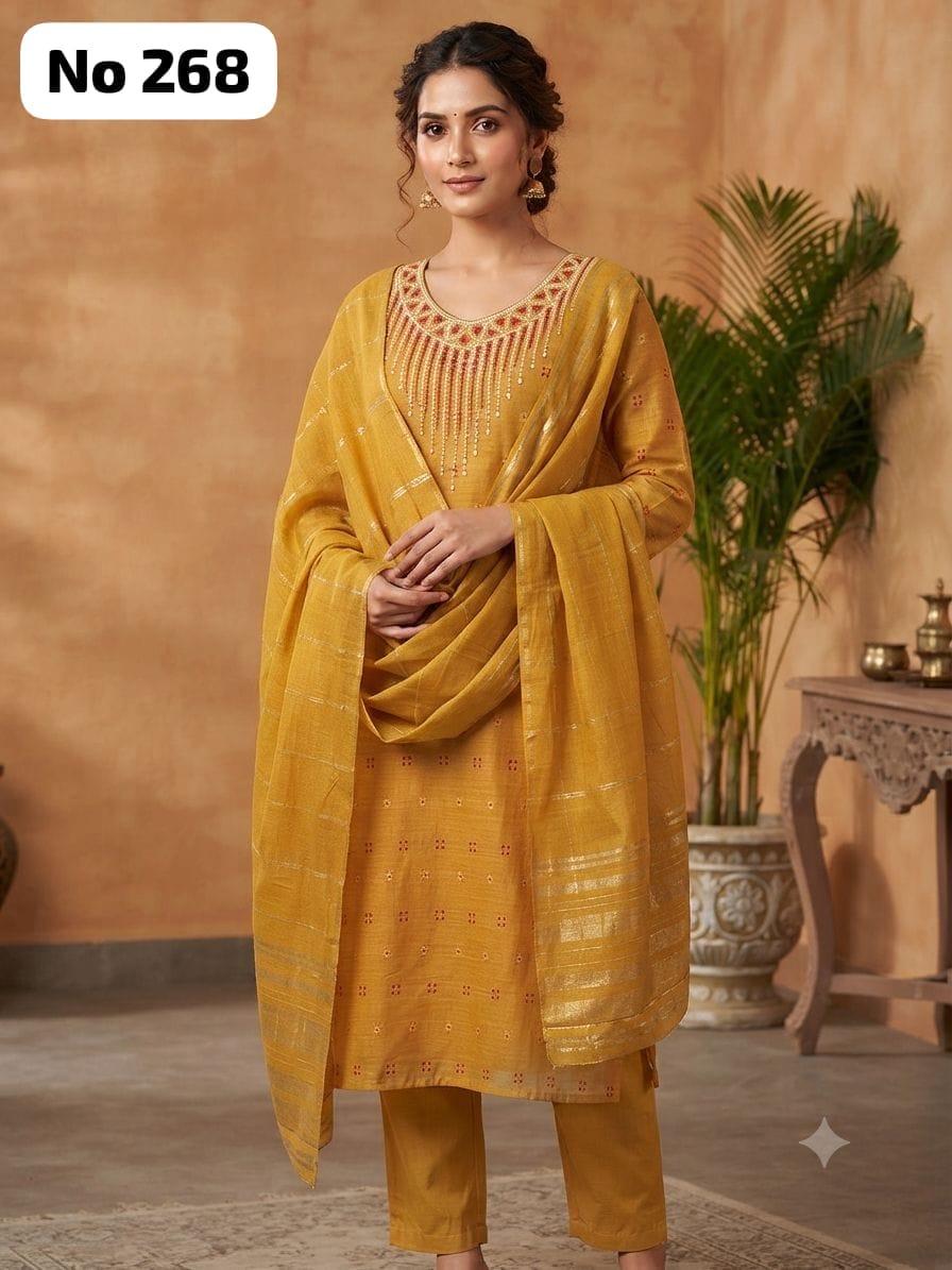 Butta Silk 3 Pcs Set (No 268)