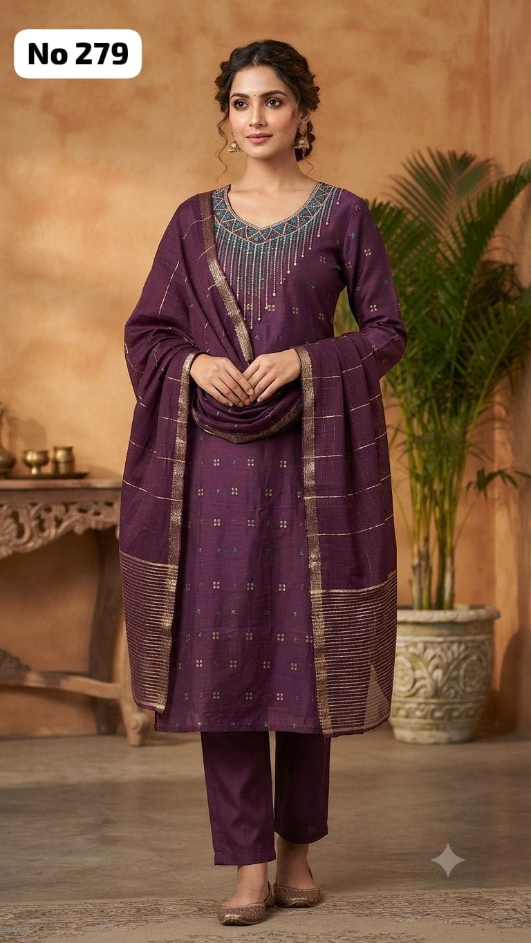Butta Silk 3 Pcs Set (No 279)