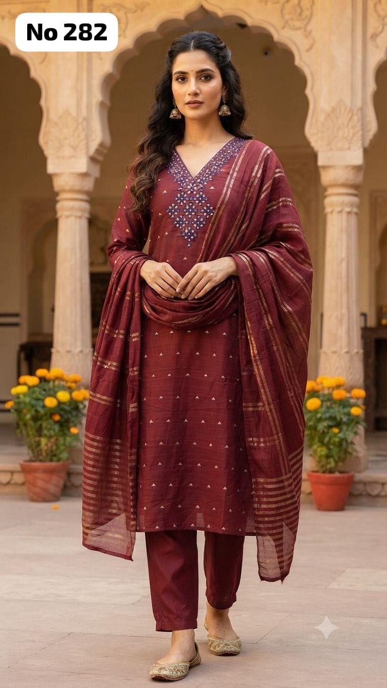 Butta Silk 3 Pcs Set (No 282)
