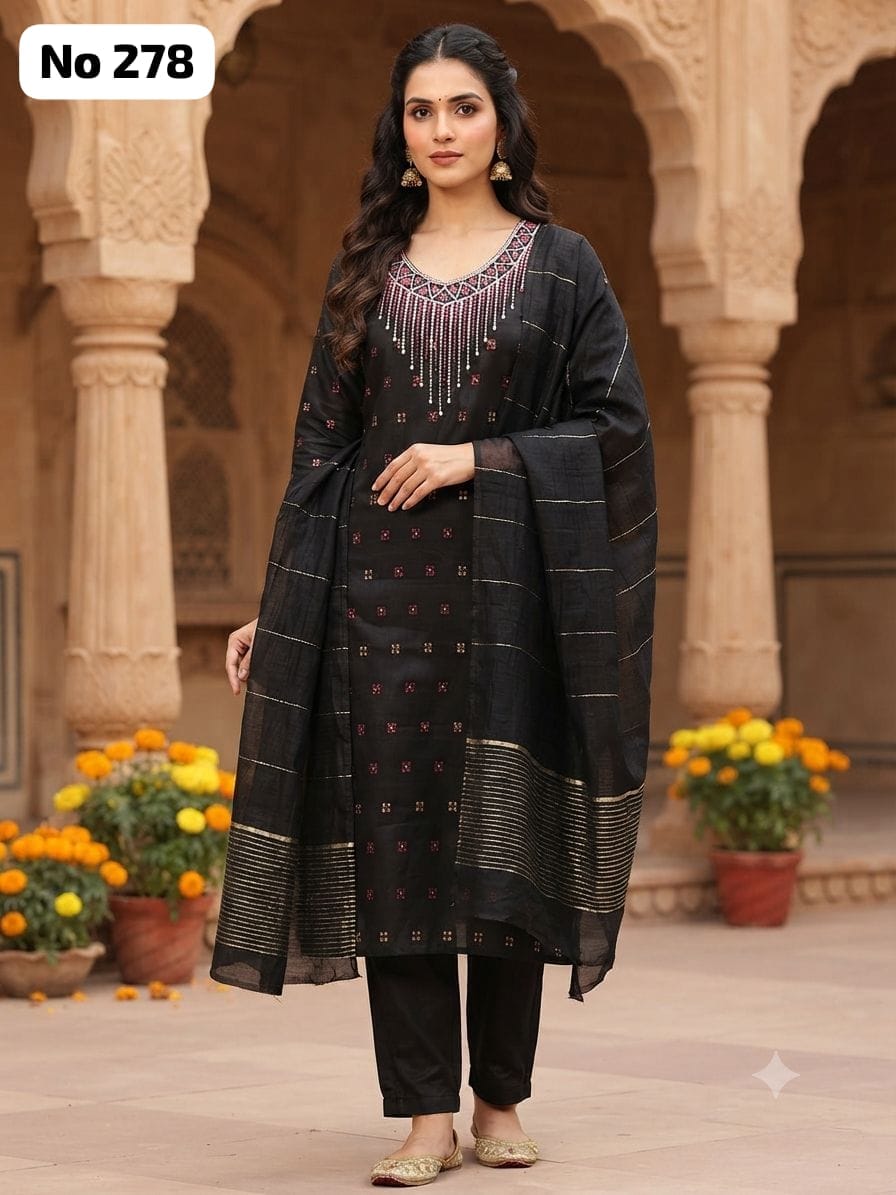 Butta Silk 3 Pcs Set (No 278)