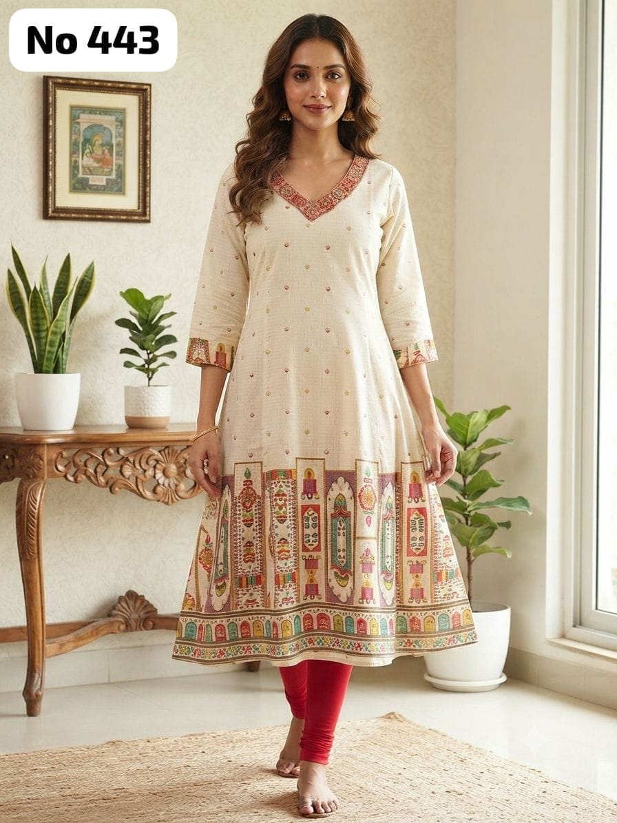 Embroidery Vertican  Aline Kurti (No 443)