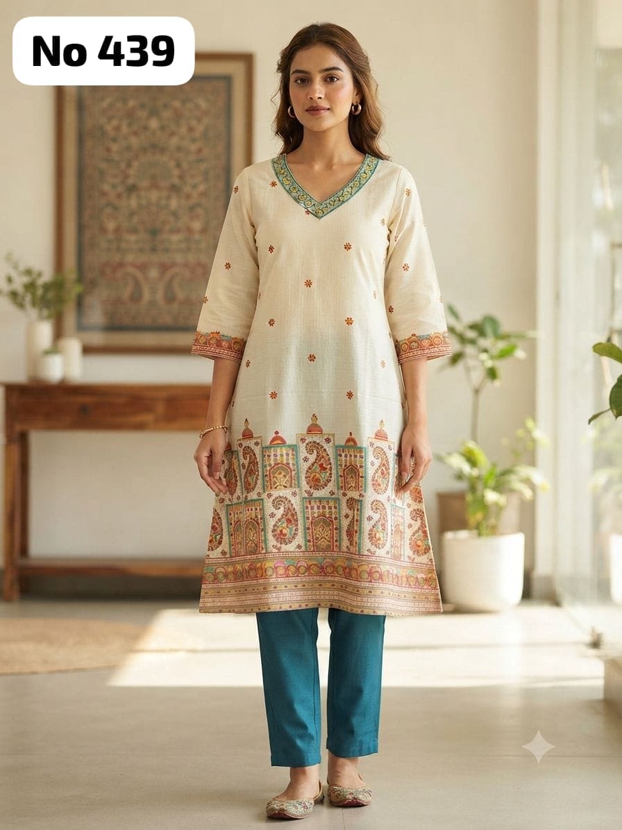 Embroidery Vertican Aline 2 Pcs Set (No 439)
