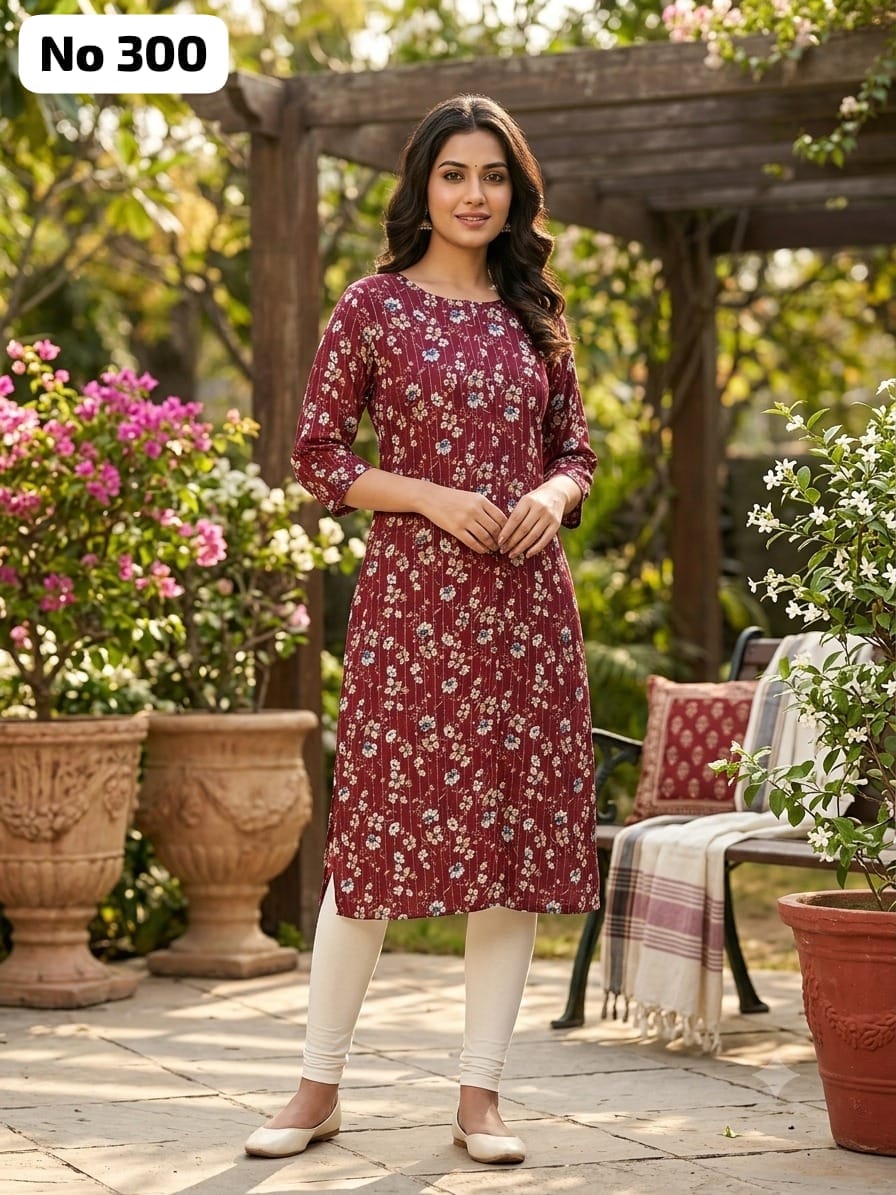 Aline Side Open Kurti With Lining (No 300)