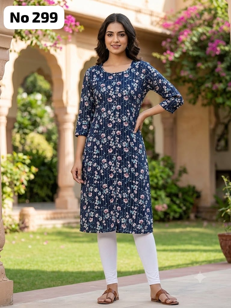 Aline Side Open Kurti With Lining (No 299)