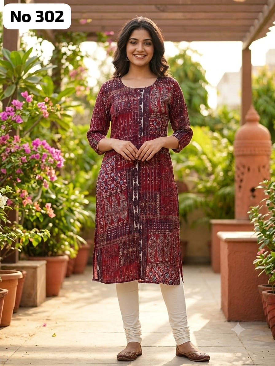 Aline Side Open Kurti With Lining (No 302)