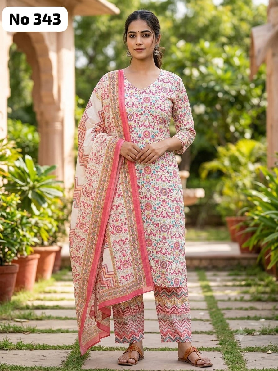 Onview Chanderi Silk Co-Ord with Dupatta 
 (No 343)