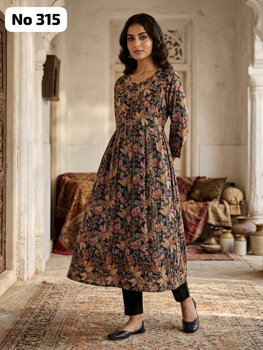 Onview Premium Rayon  Anarkali Gown with Foil Print (No 315)