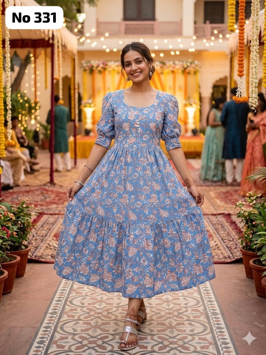 Kalamkari Cotton Anarkali (No 331)