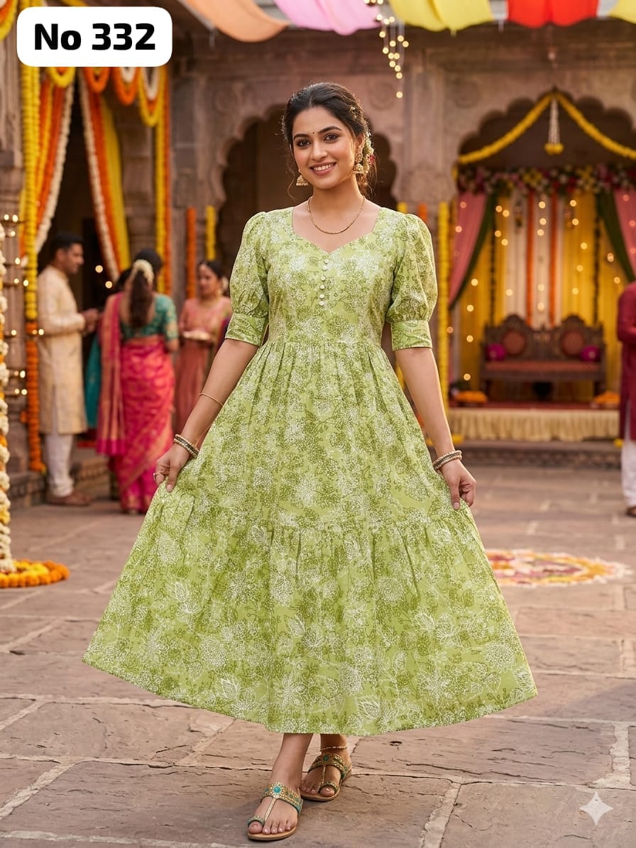 Kalamkari Cotton Anarkali (No 332)