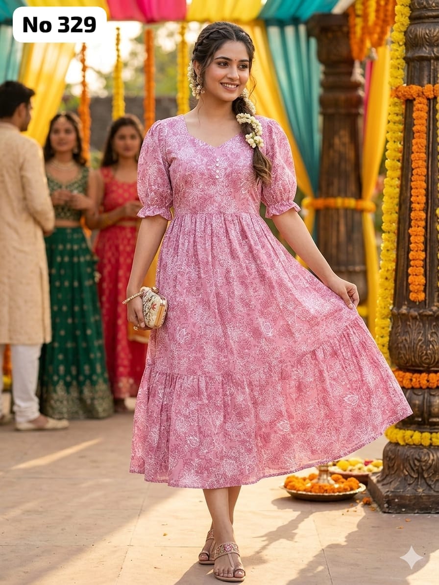 Kalamkari Cotton Anarkali (No 329)