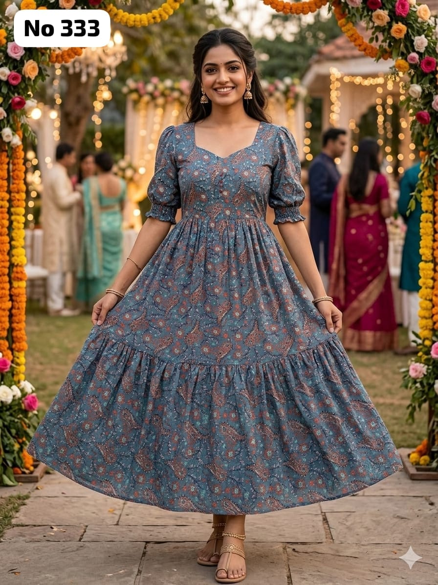 Kalamkari Cotton Anarkali (No 333)