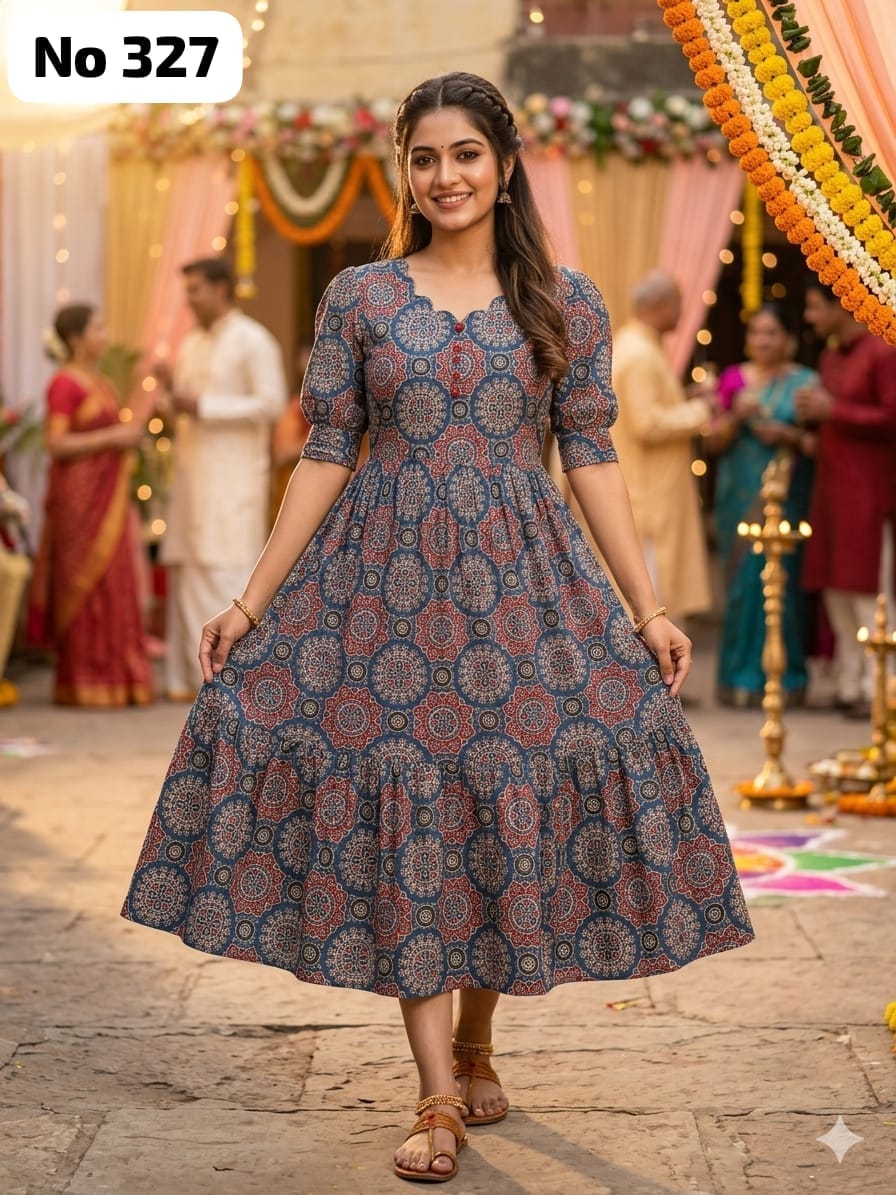 Kalamkari Cotton Anarkali (No 327)