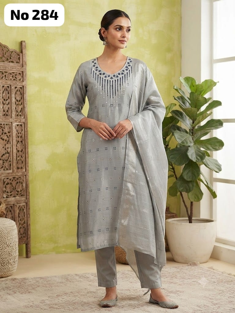 Butta Silk 3 Pcs Set (No 284)