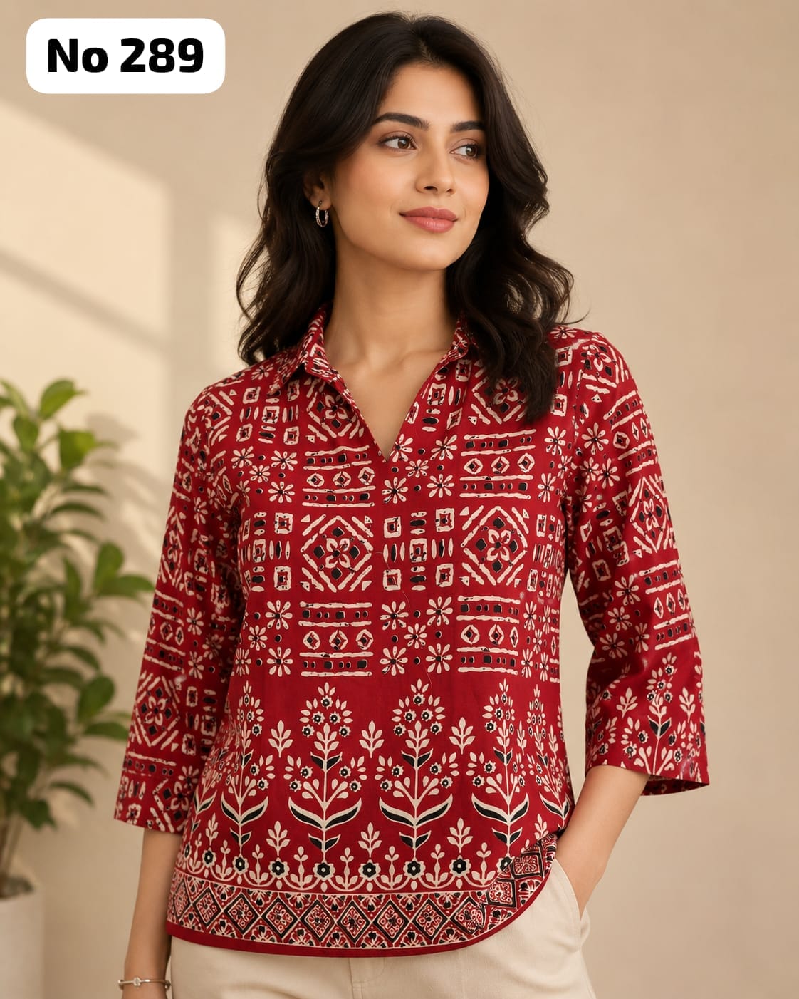 Kalamkari Cotton Short Top (No 289)