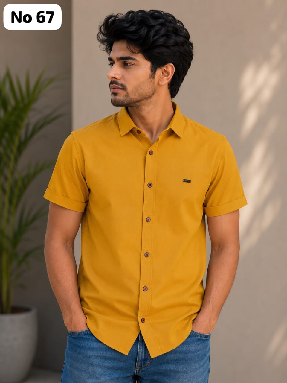 Premium Cotton Lycra Shirt Model T-Shirt (No 67)