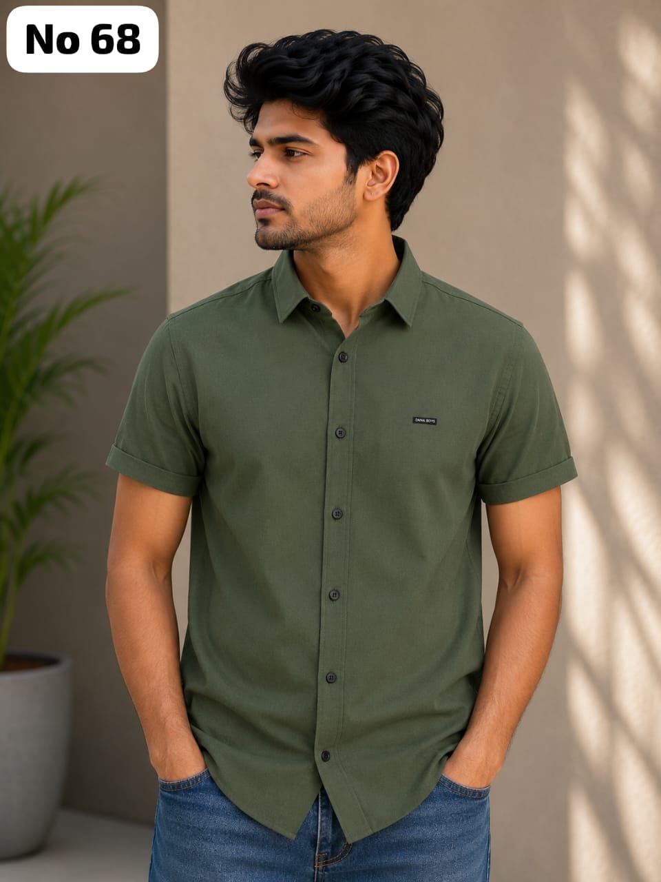 Premium Cotton Lycra Shirt Model T-Shirt (No 68)