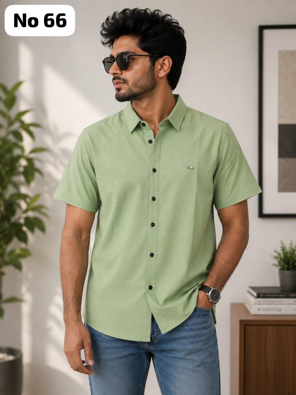 Premium Cotton Lycra Shirt Model T-Shirt (No 66)