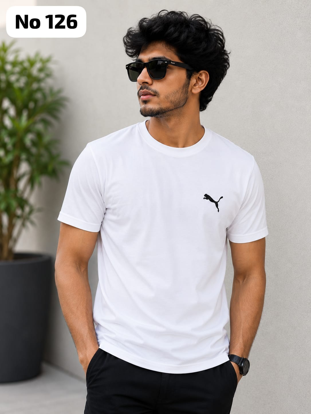 Premium Cotton Lycra Round Neck T-Shirt (No 126)