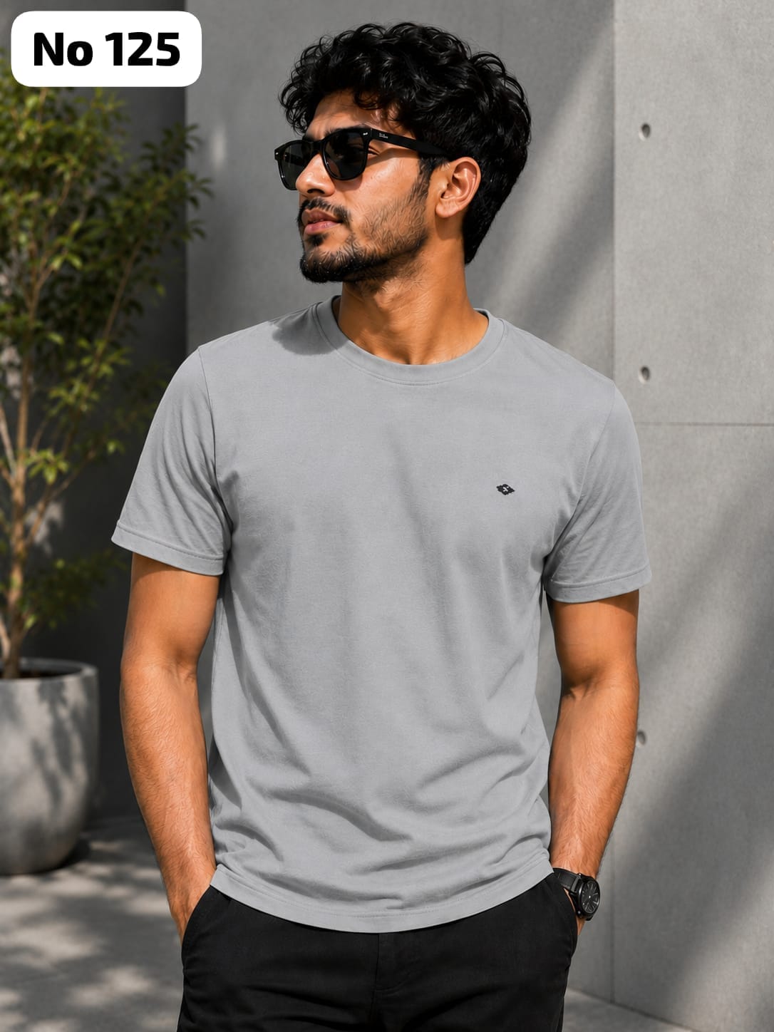 Premium Cotton Lycra Round Neck T-Shirt (No 125)