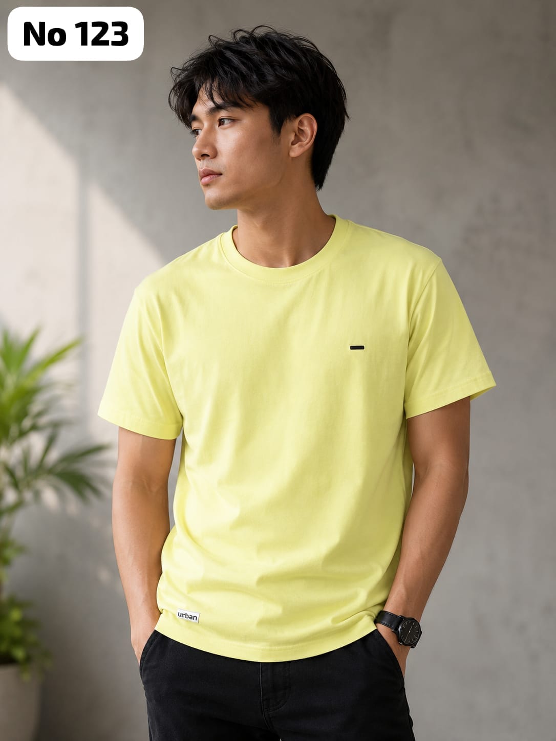 Premium Cotton Lycra Round Neck T-Shirt (No 123)