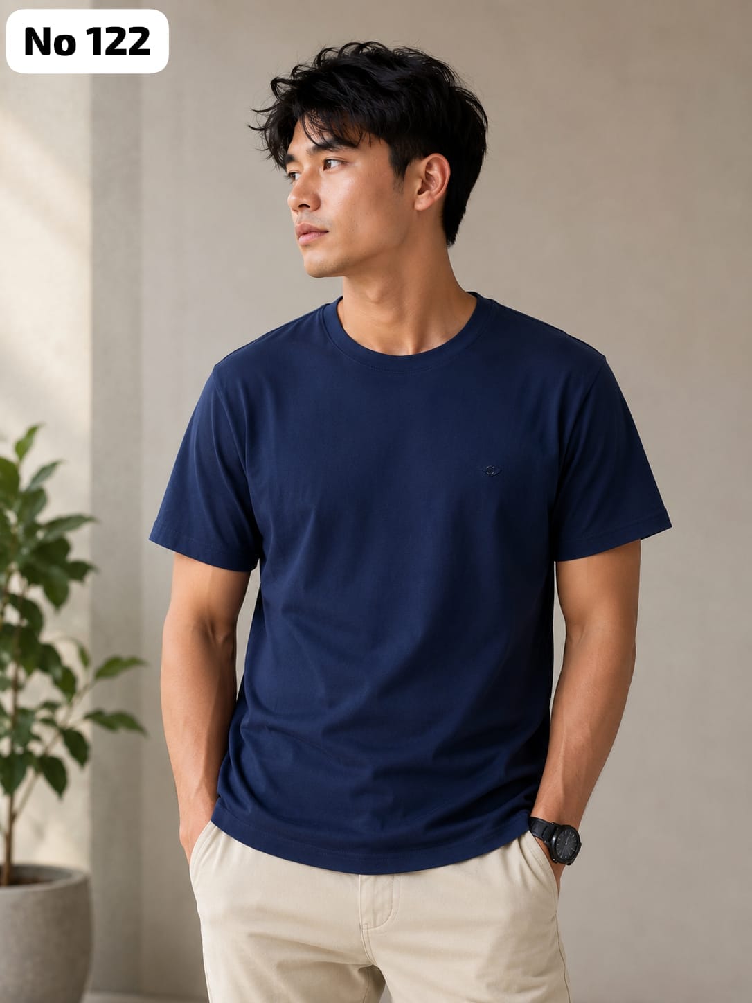 Premium Cotton Lycra Round Neck T-Shirt (No 122)