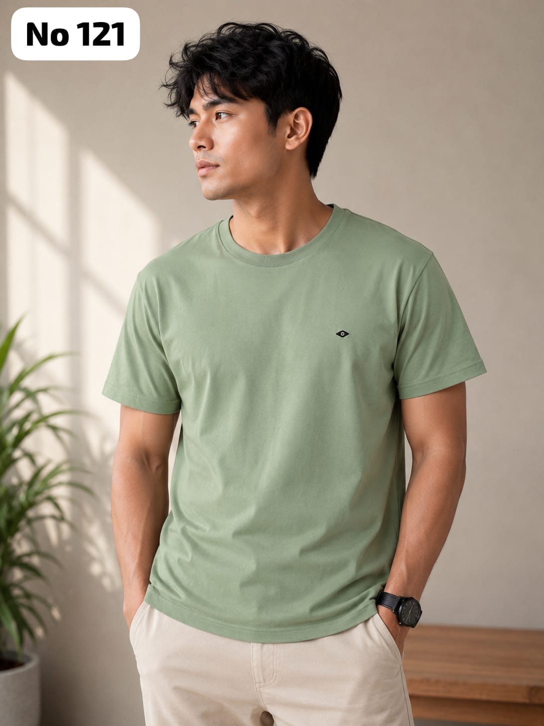 Premium Cotton Lycra Round Neck T-Shirt (No 121)