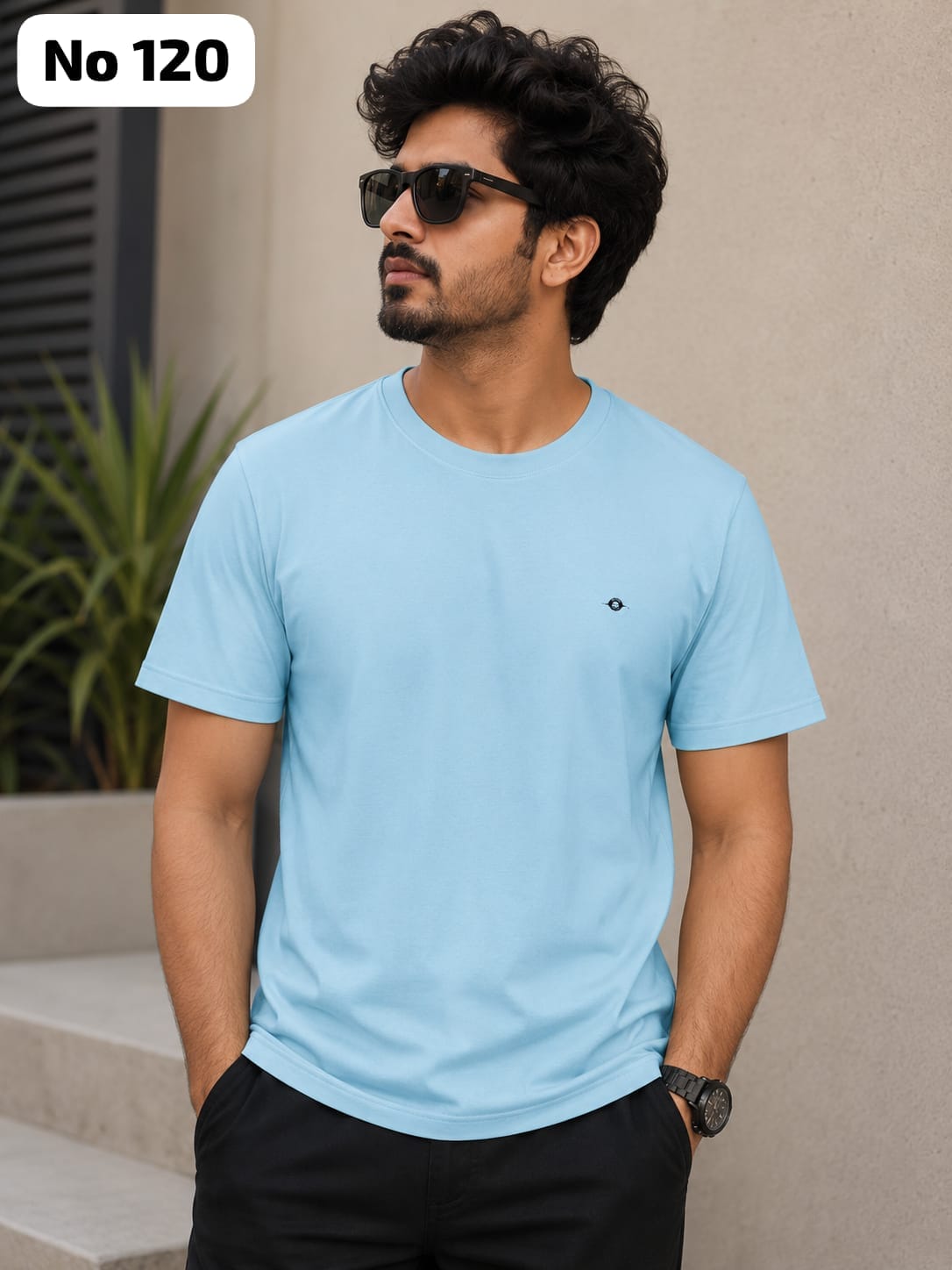 Premium Cotton Lycra Round Neck T-Shirt (No 120)