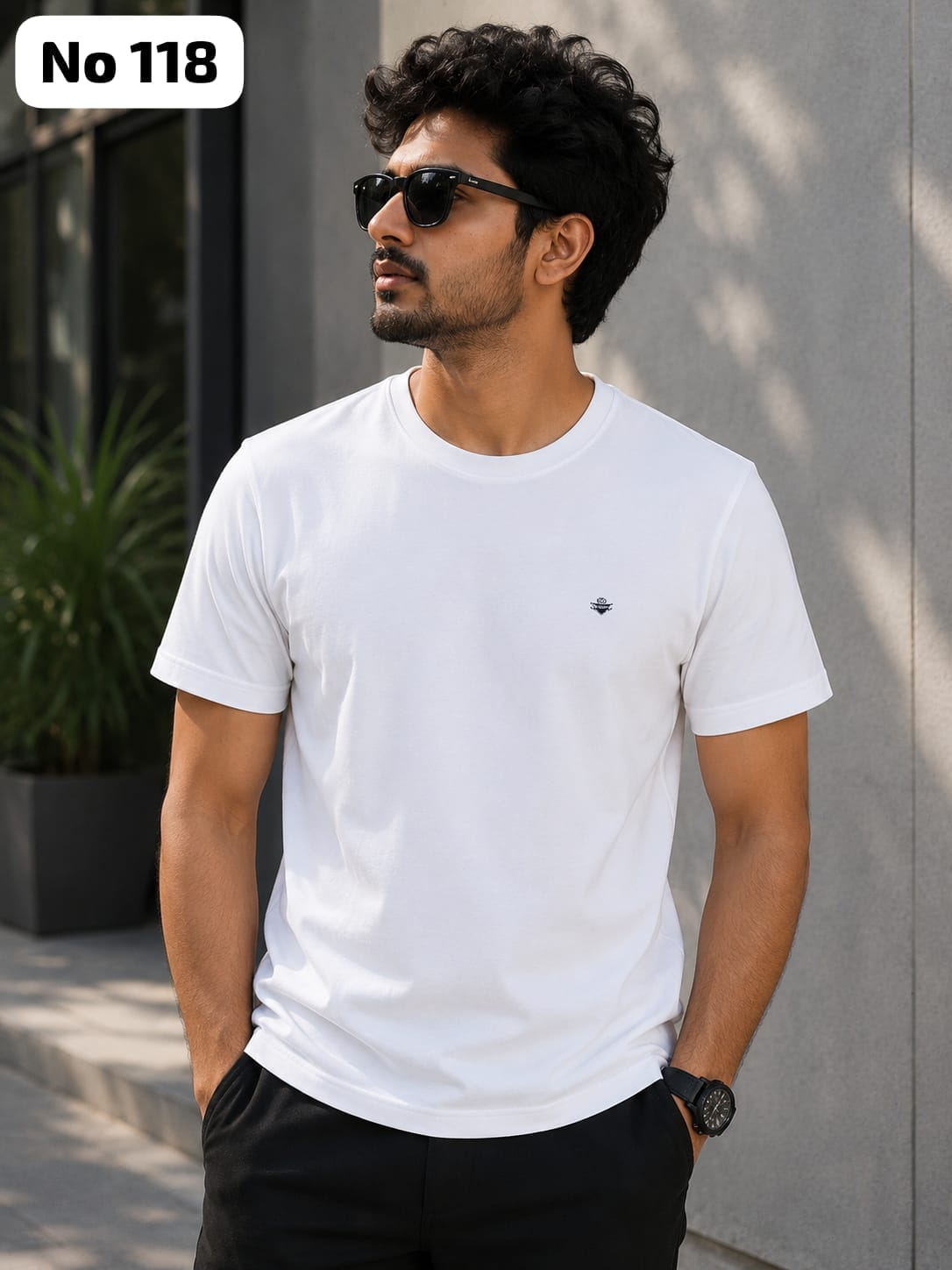 Premium Cotton Lycra Round Neck T-Shirt (No 118)
