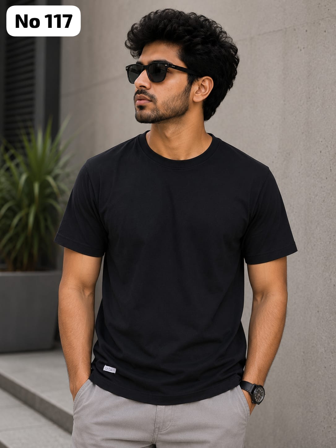 Premium Cotton Lycra Round Neck T-Shirt (No 117)