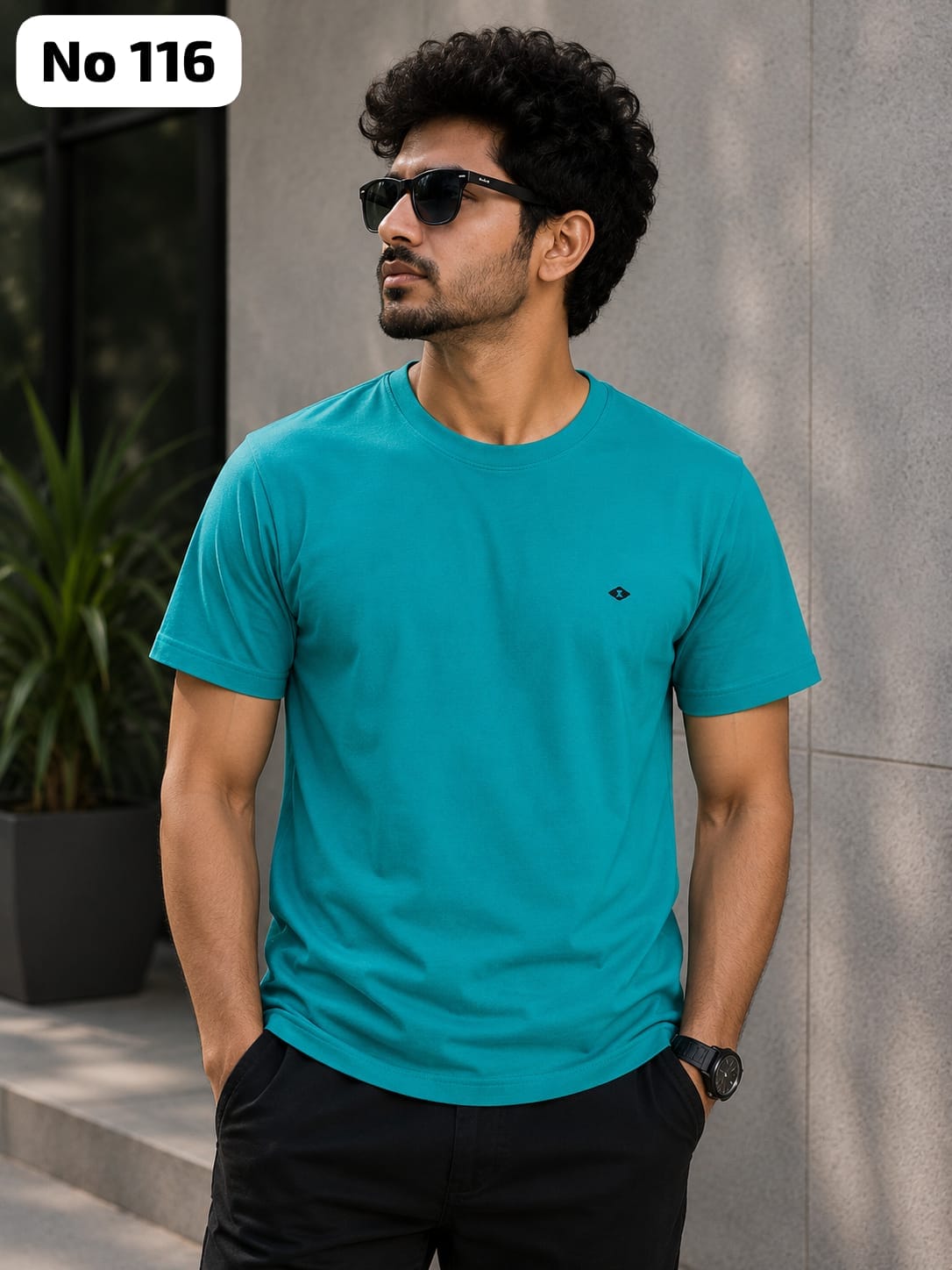 Premium Cotton Lycra Round Neck T-Shirt (No 116)