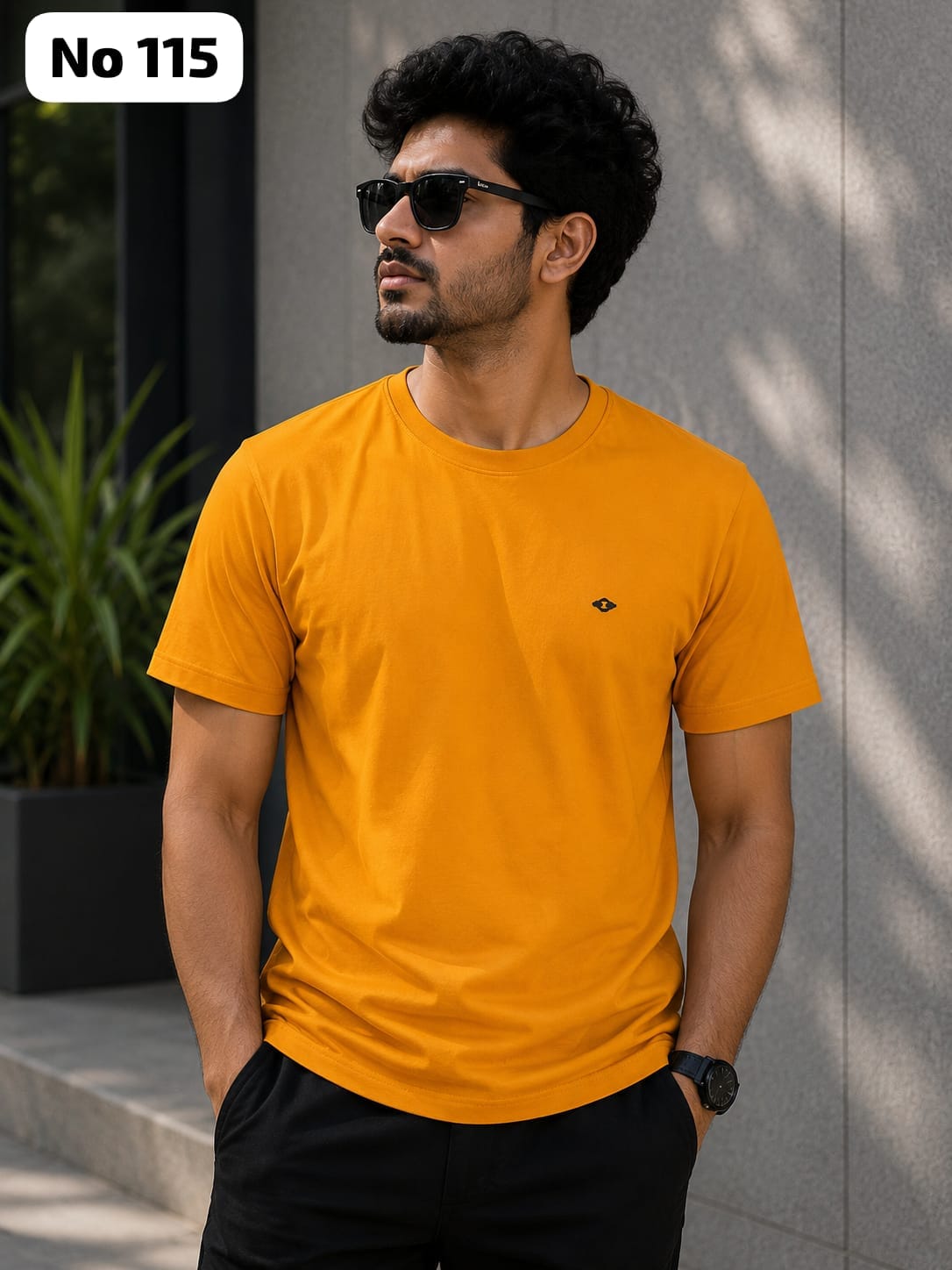 Premium Cotton Lycra Round Neck T-Shirt (No 115)