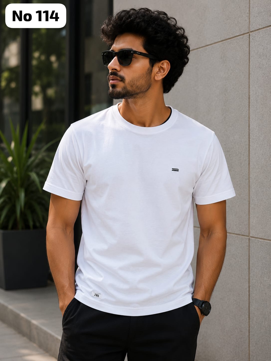 Premium Cotton Lycra Round Neck T-Shirt (No 114)