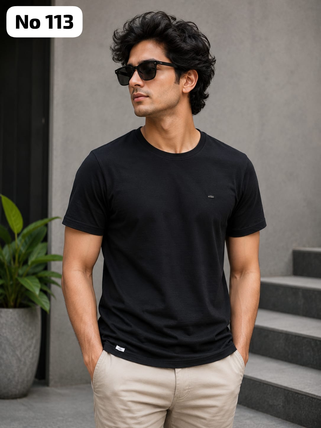 Premium Cotton Lycra Round Neck T-Shirt (No 113)