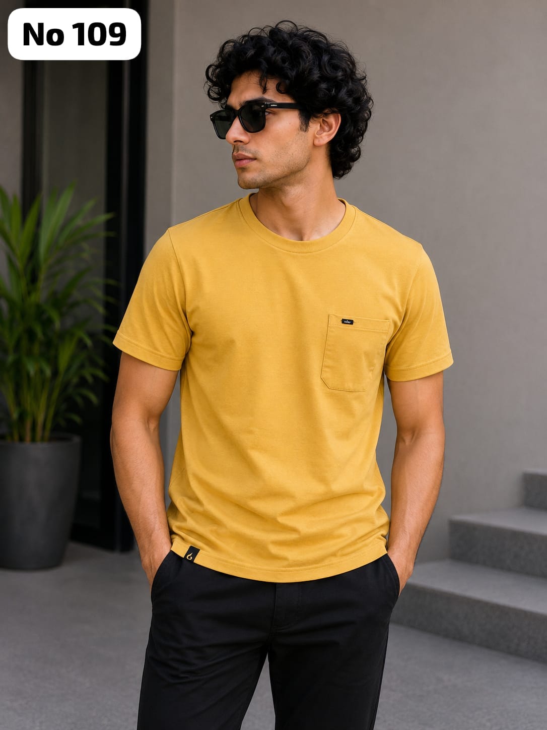 Premium Cotton Lycra Round Neck T-Shirt (No 109)
