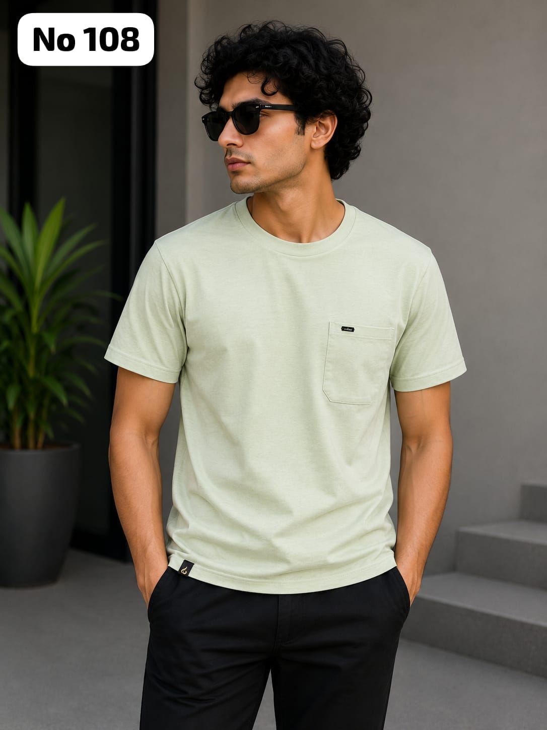 Premium Cotton Lycra Round Neck T-Shirt (No 108)