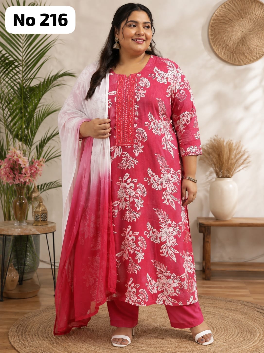 Embroidery Vertican 3 Pcs Set (Plus Size)(No 216)