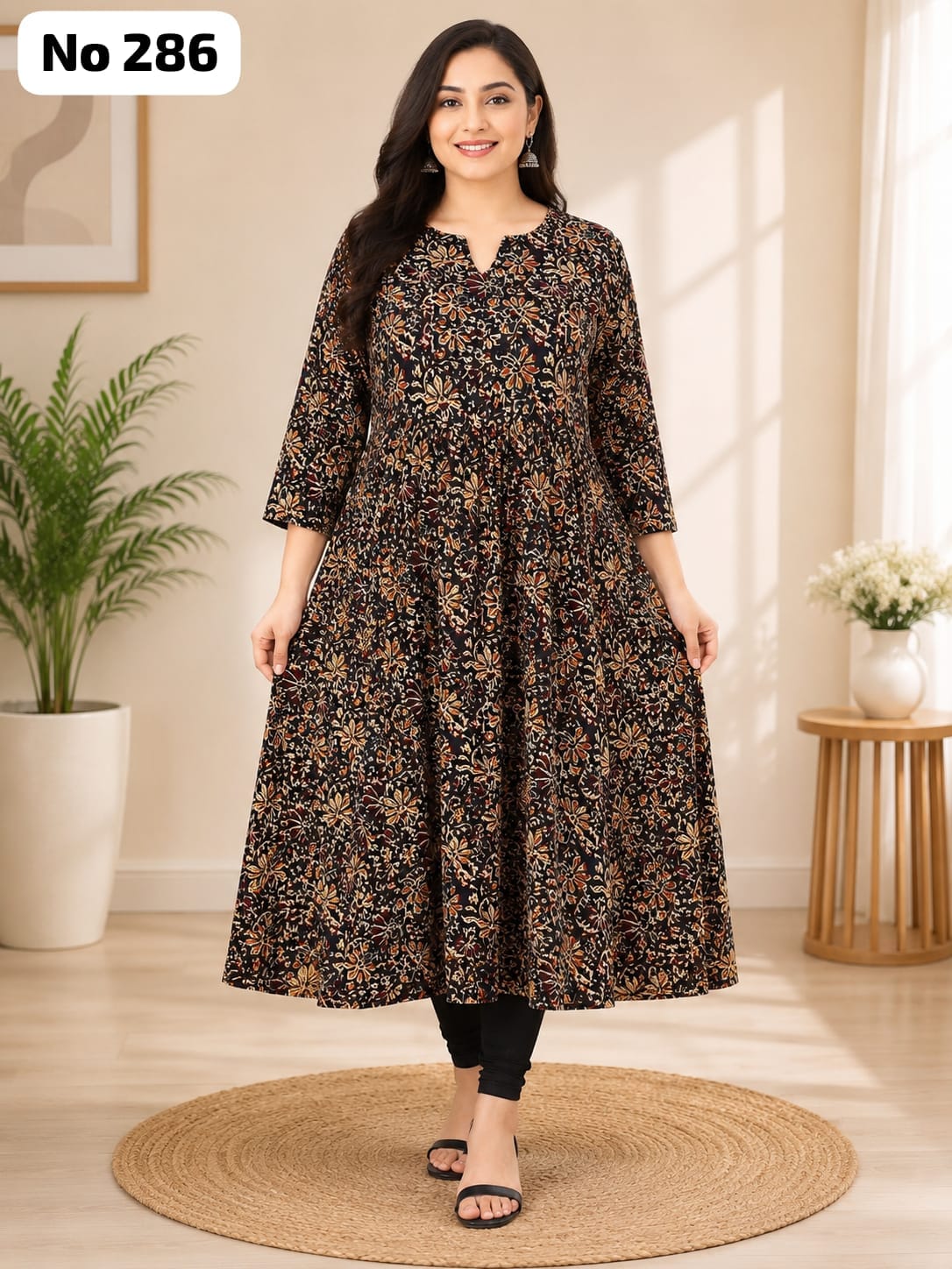 Premium Rayon Kalamkari Aline Kurti (No 286)