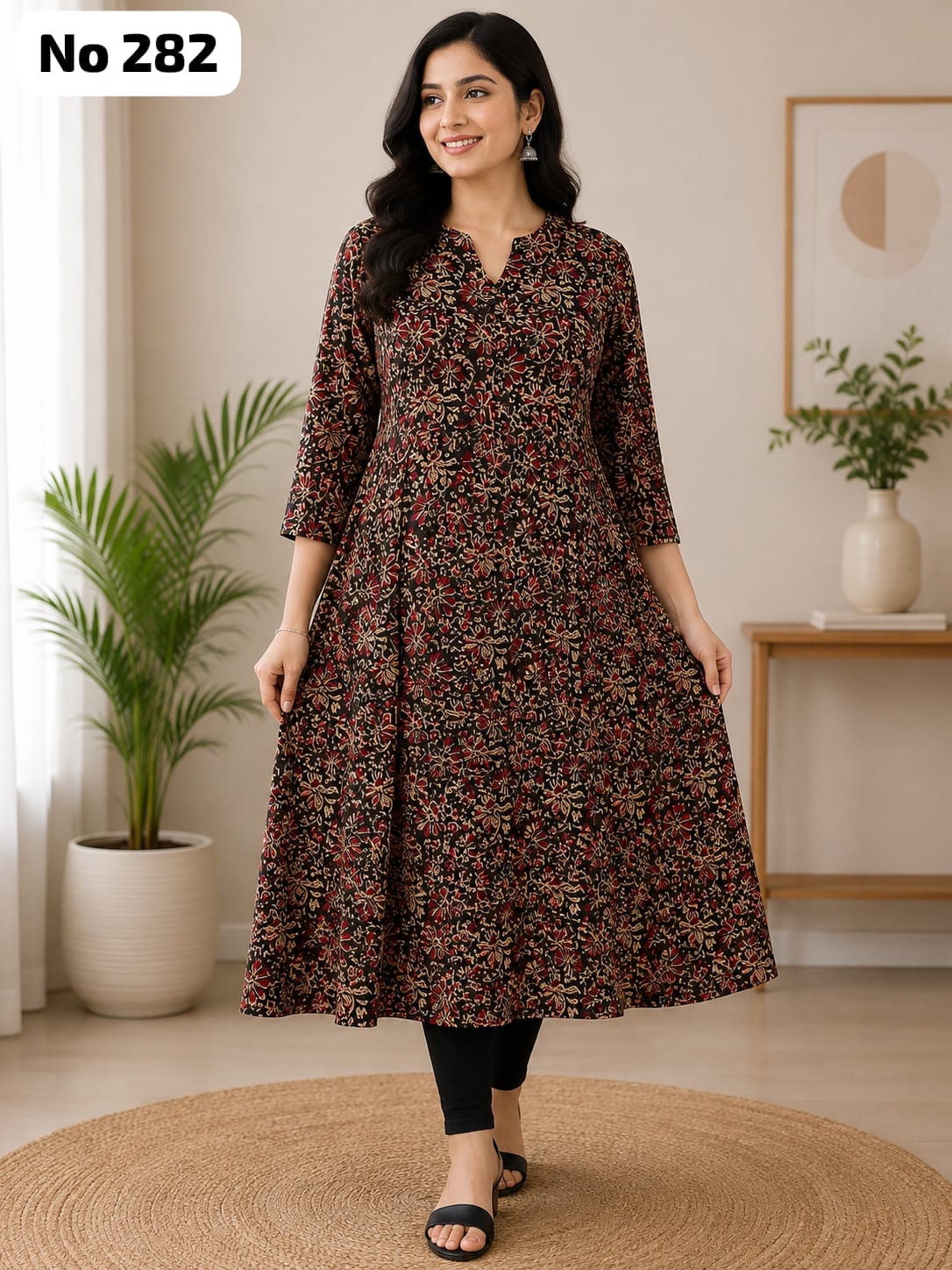 Premium Rayon Kalamkari Aline Kurti (No 282)