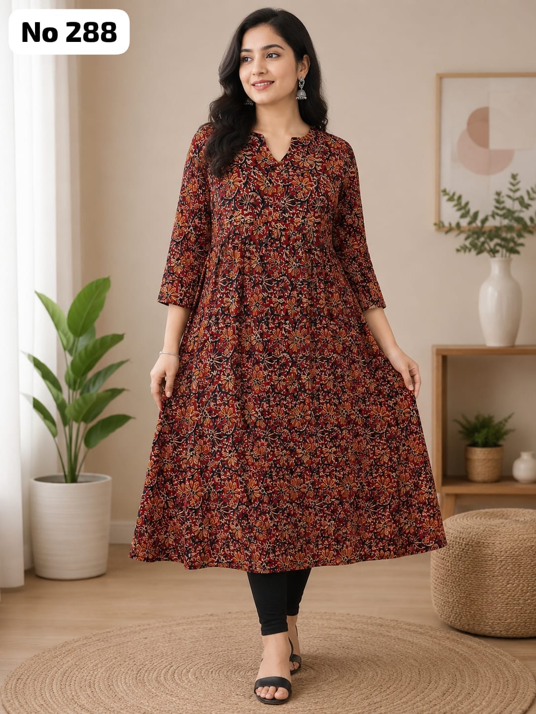 Premium Rayon Kalamkari Aline Kurti (No 288)