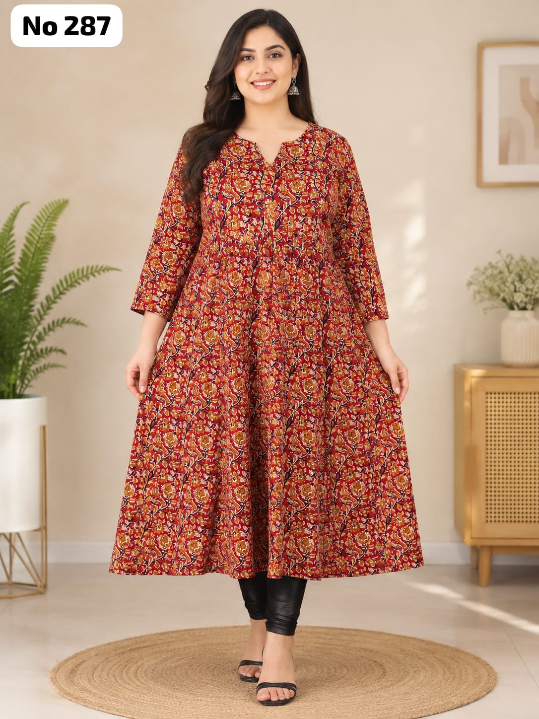 Premium Rayon Kalamkari Aline Kurti (No 287)