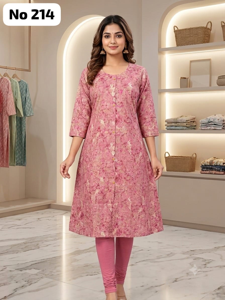 Onview Cambric Cotton Aline Kurti (No 214)