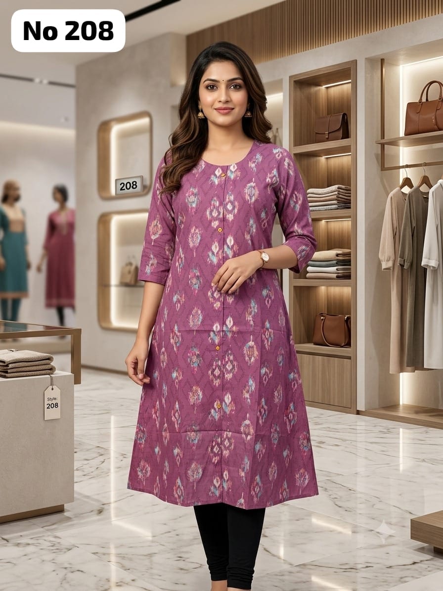 Onview Cambric Cotton Aline Kurti (No 208)