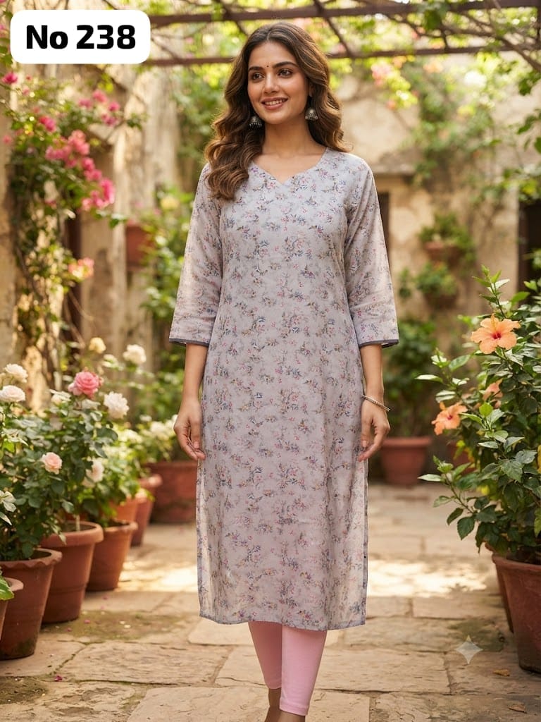 Organza Side Open  Kurti With Lining (No 238)