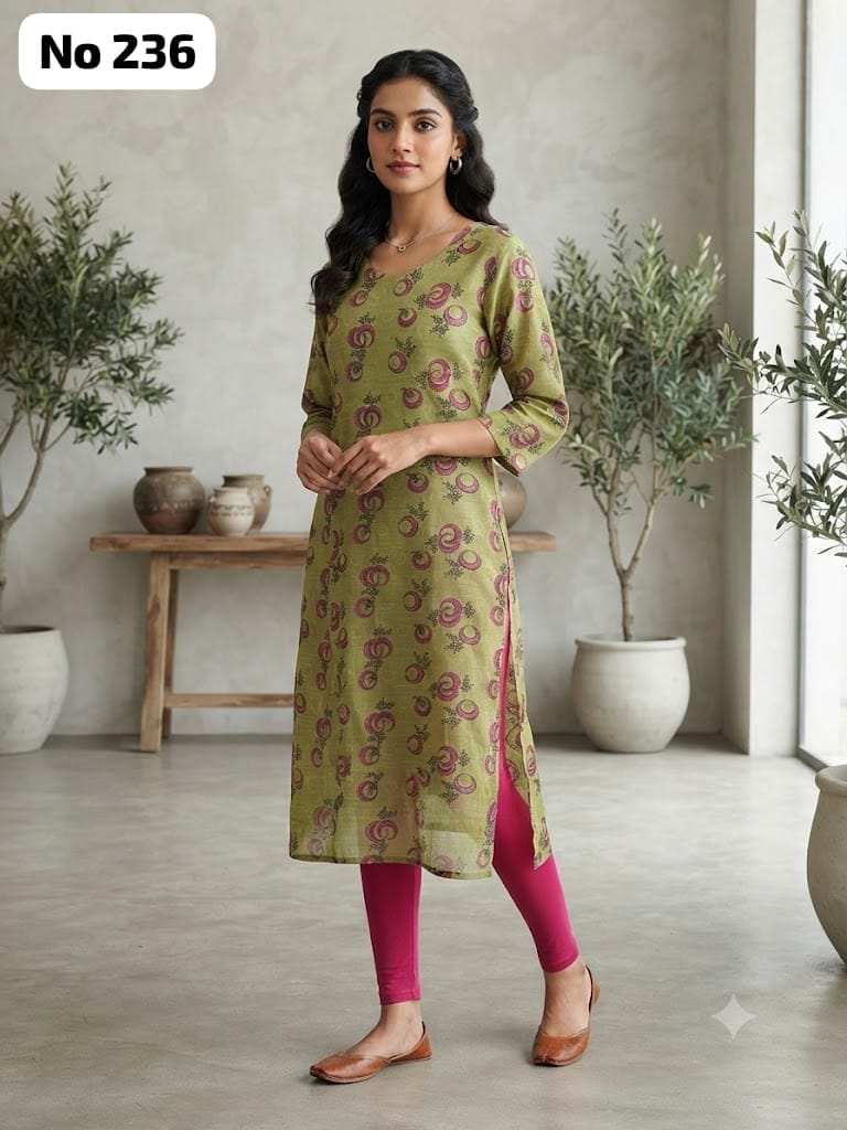 Organza Side Open  Kurti With Lining (No 236)