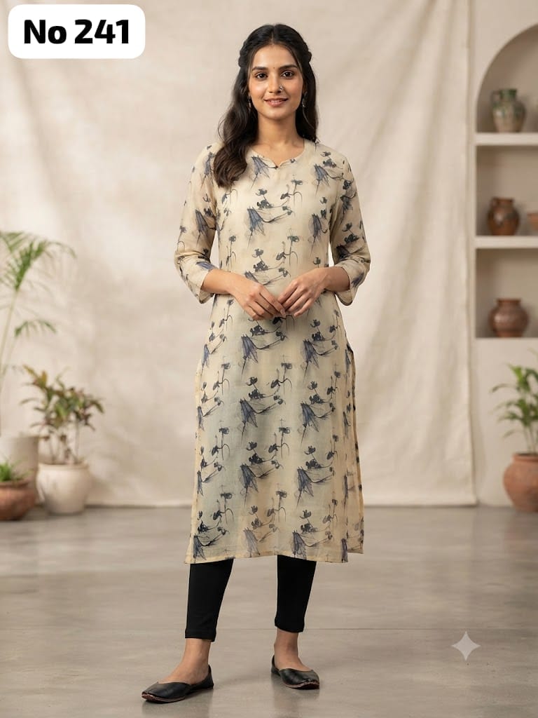 Organza Side Open  Kurti With Lining (No 241)
