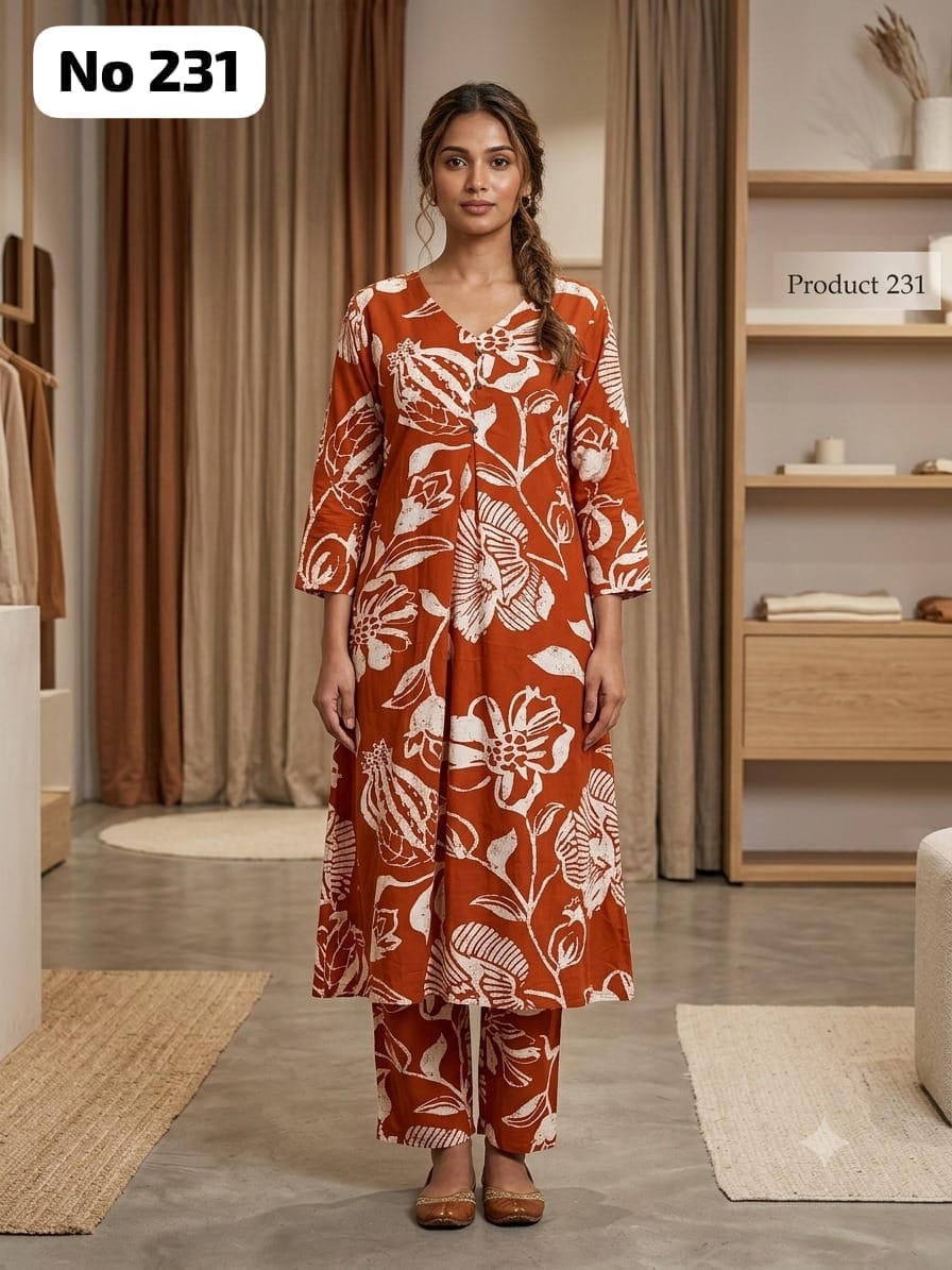 Zorra Branded Rayon Aline Co-Ords(231)