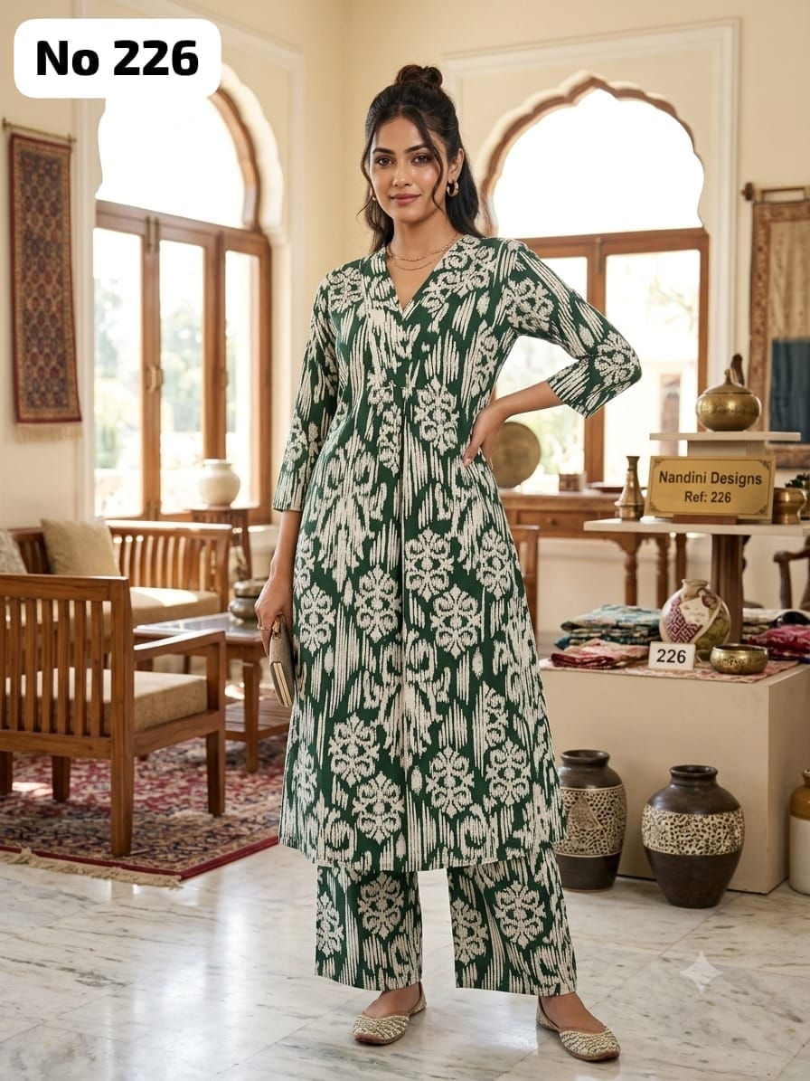 Zorra Branded Rayon Aline Co-Ords(226)