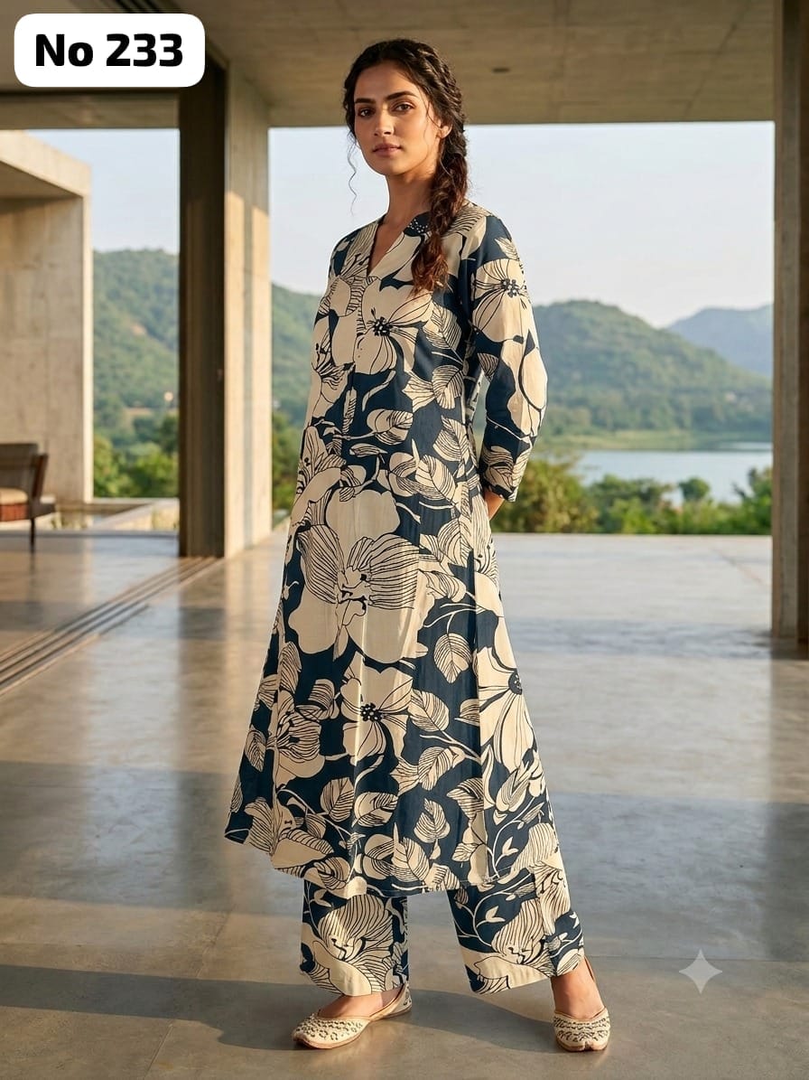 Zorra Branded Rayon Aline Co-Ords(233)