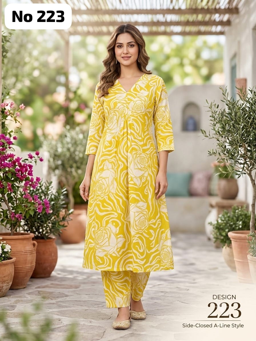 Zorra Branded Rayon Aline Co-Ords(223)