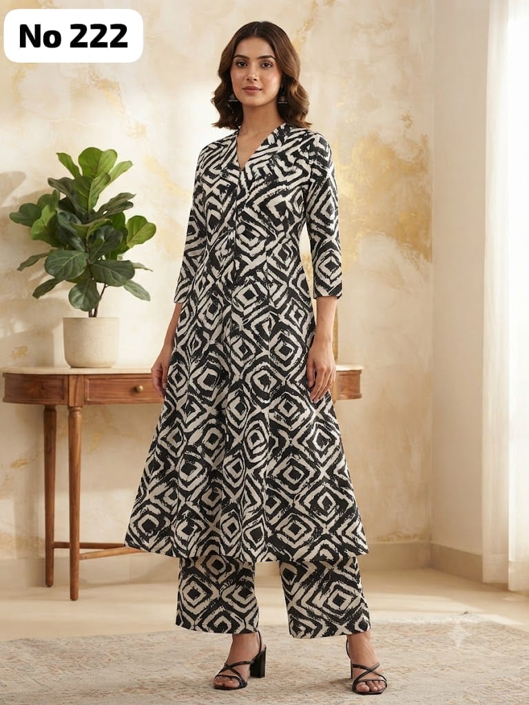 Zorra Branded Rayon Aline Co-Ords(222)